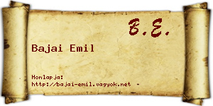 Bajai Emil névjegykártya