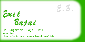 emil bajai business card